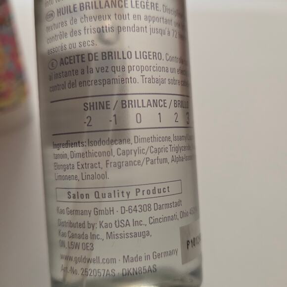 Goldwell Stylesign Weightless Shine Oil Spray, lot of 5 bottles, 1.6 oz each. - Picture 4 of 5